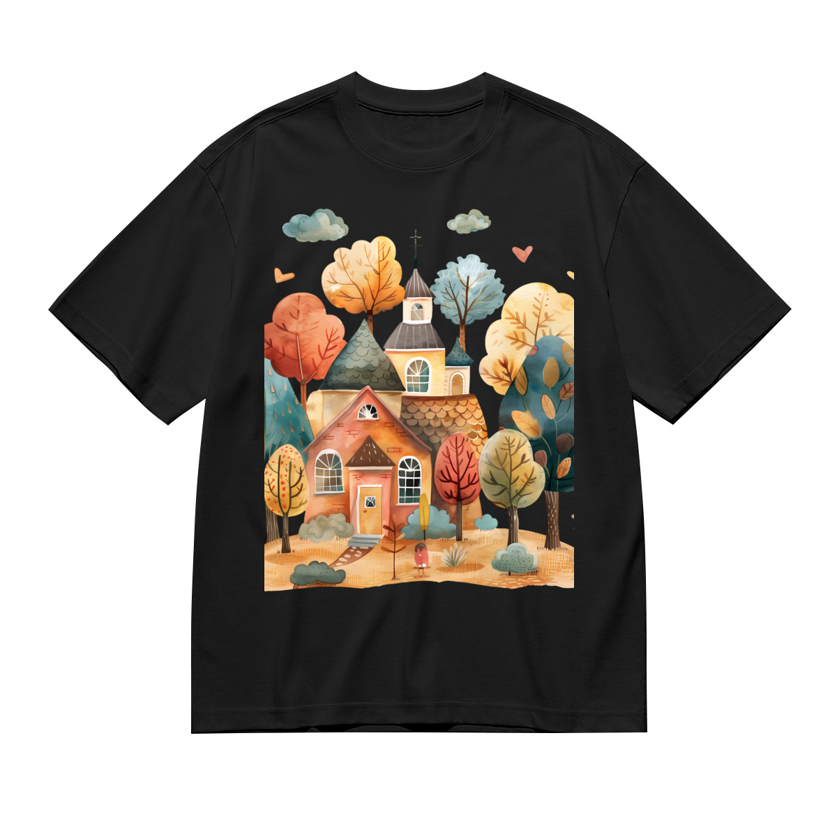 Women’s Graphic Print T-Shirt – Casual Short Sleeve Loose Fit Tee