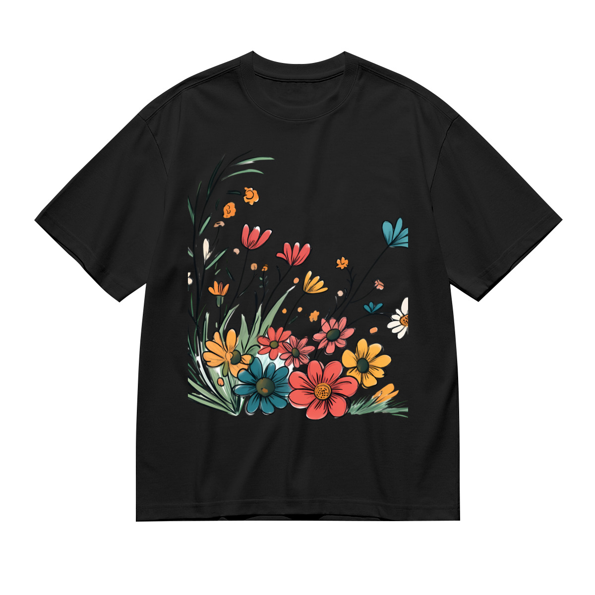 Women’s Graphic Print T-Shirt – Casual Short Sleeve Loose Fit Tee