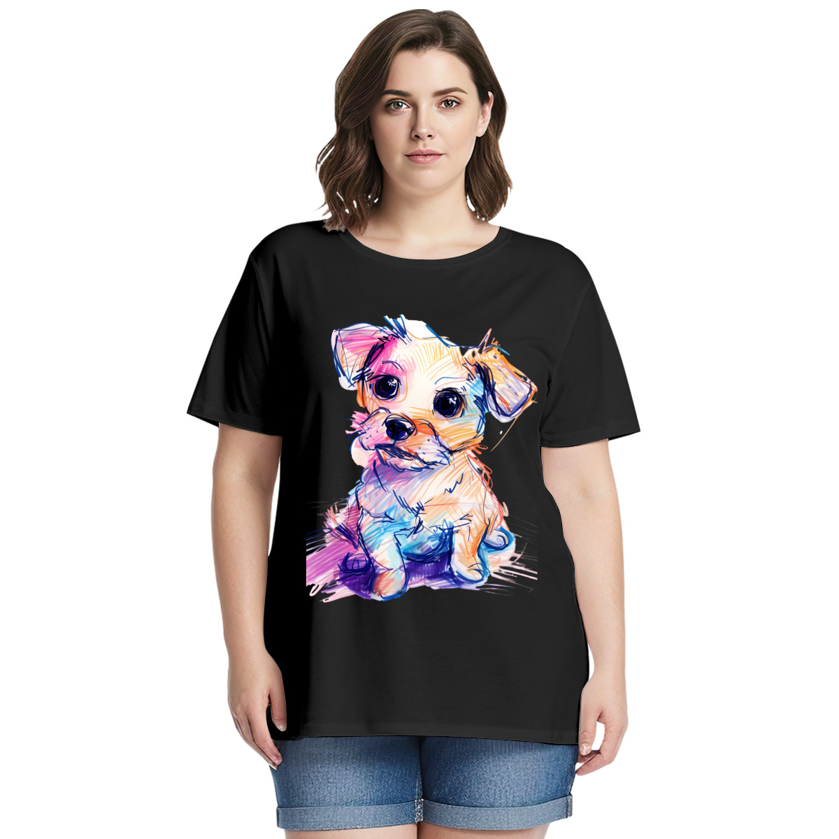 Women’s Graphic Print T-Shirt – Casual Short Sleeve Loose Fit Tee