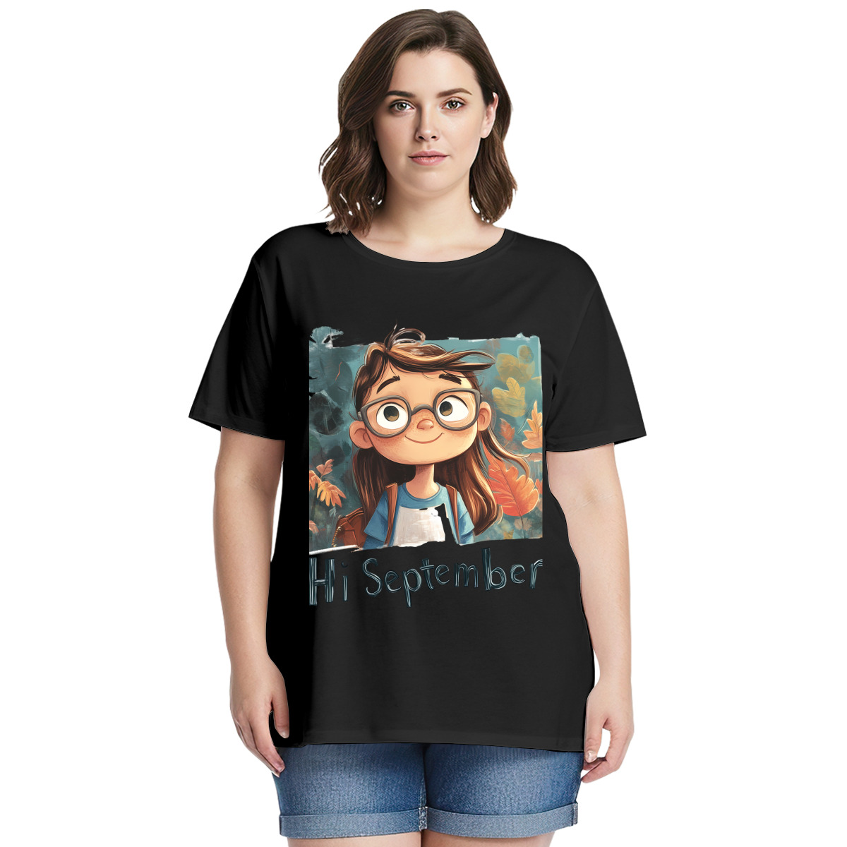 Women’s Graphic Print T-Shirt – Casual Short Sleeve Loose Fit Tee