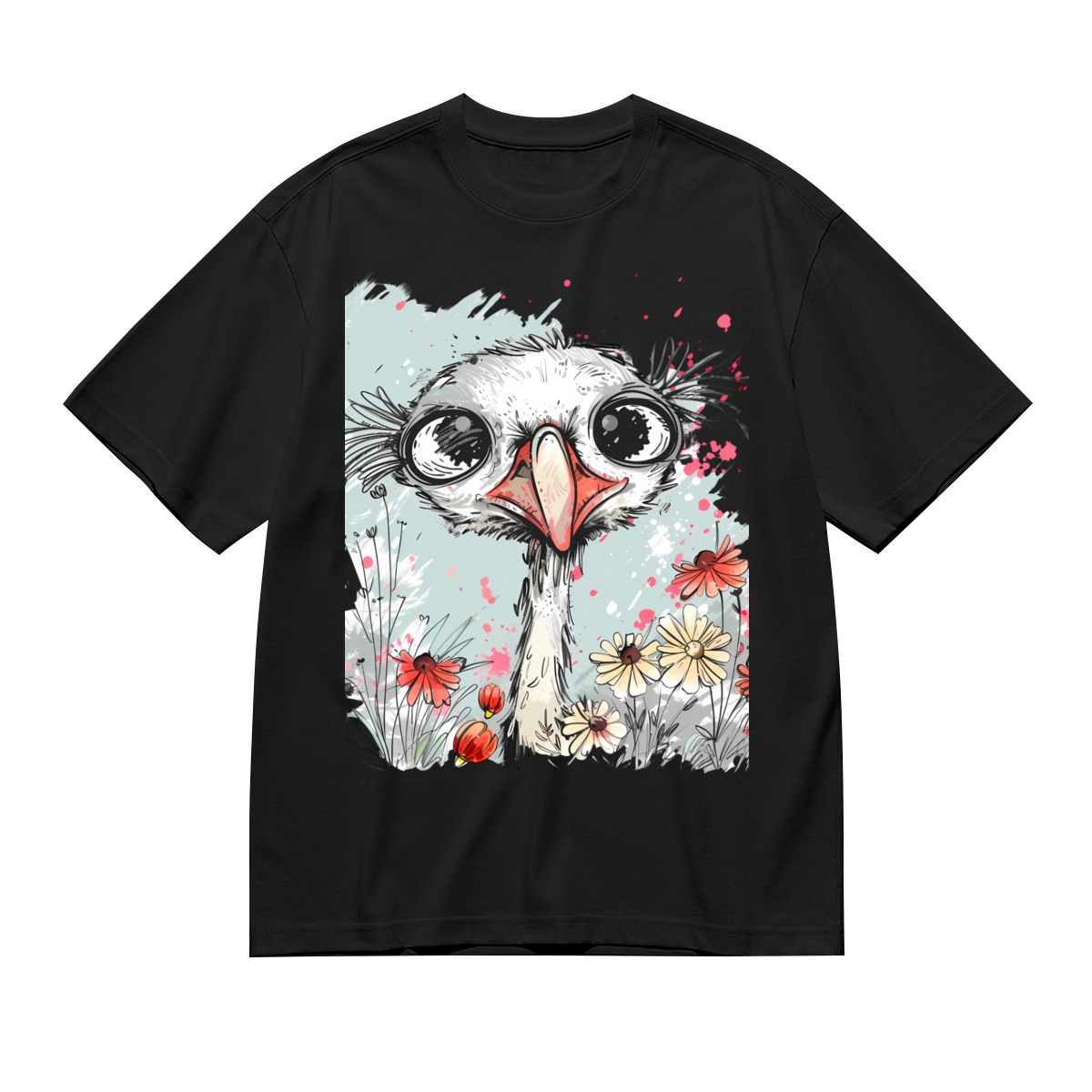 Women’s Graphic Print T-Shirt – Casual Short Sleeve Loose Fit Tee