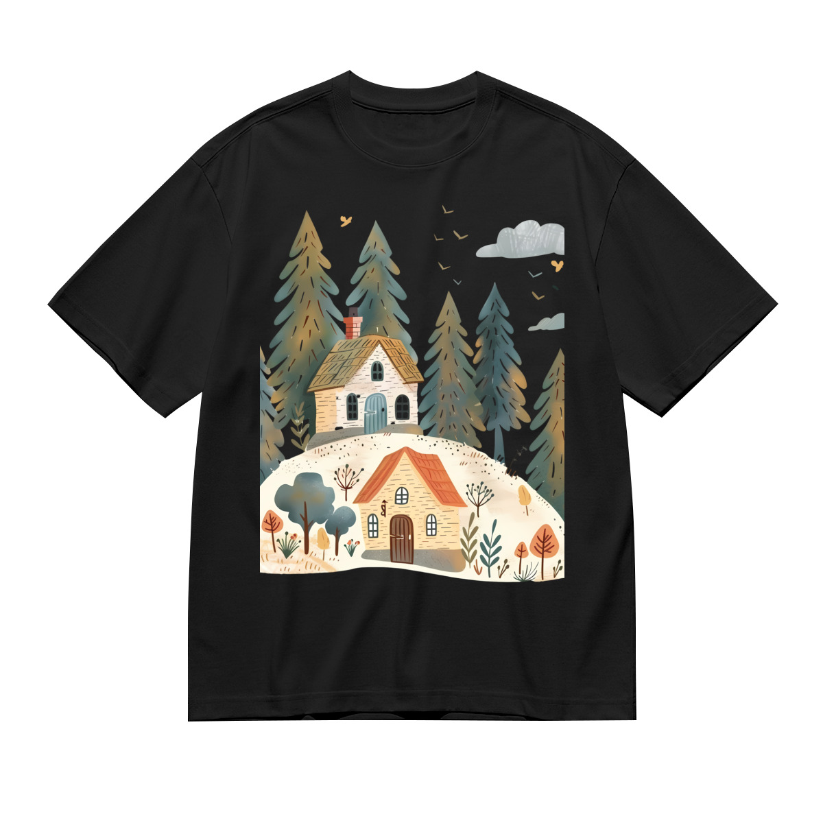 Women’s Graphic Print T-Shirt – Casual Short Sleeve Loose Fit Tee